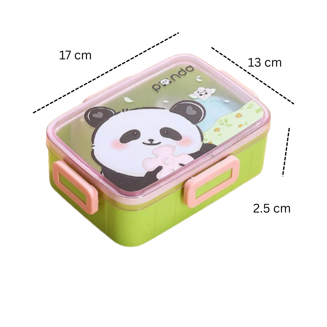 Panda Themed 600 ml Kids Lunch Box with Insulated Compartments – Durable, Leak-Proof, Fun Design for School and Travel - Image 2