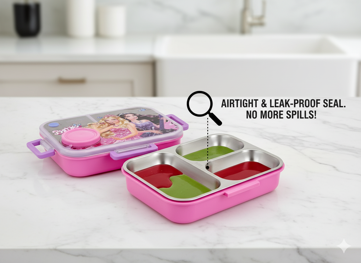 Barbie Rock Star Insulated Lunch Tote with 750 ml Leakproof Container for Stylish Kids Meals - Image 2