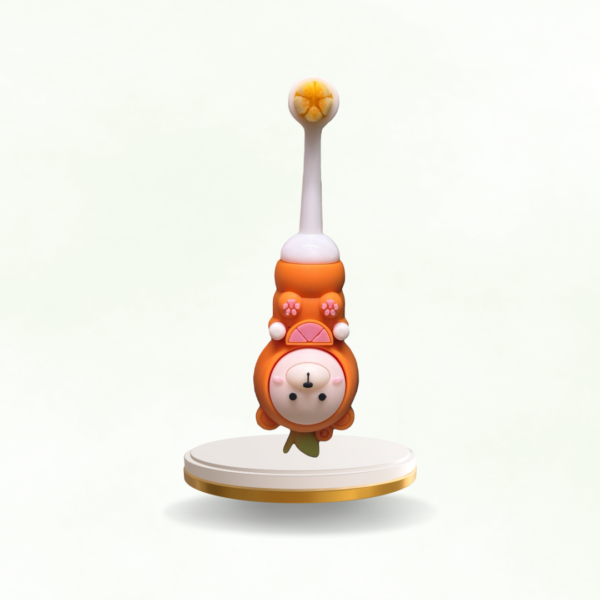 KAKAGUGU Bear-Shaped Baby Training Toothbrush with Tongue Cleaner – Oval Shape for Overall Oral Care, BPA-Free, Safe for Kids