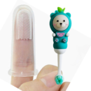 KAKAGUGU Bear-Shaped Baby Training Toothbrush with Tongue Cleaner and Finger Brush – Oval Head, BPA-Free, Safe, Pack of 2
