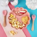 KAKAGUGU Lion-Shaped 3-Piece Baby Feeding Set – Plate, Spoon & Fork, BPA-Free, Non-Toxic, Microwave, Dishwasher & Freezer Safe – Blush