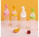 KAKAGUGU Soft Silicone Easy-Feed Spoon Feeder Bottle for Babies 5+ Months – BPA-Free, Non-Toxic, Safe, and Multicolor