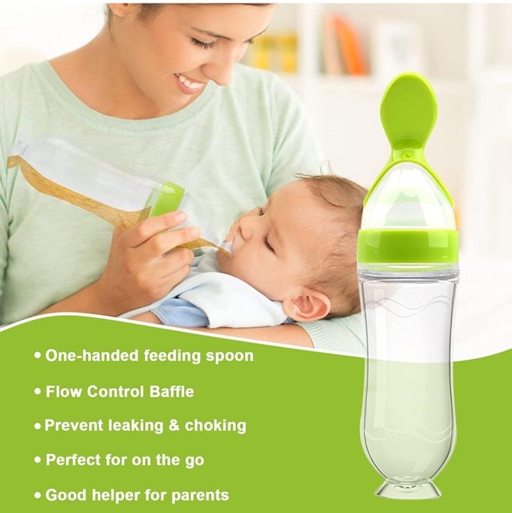 KAKAGUGU Soft Silicone Easy-Feed Spoon Feeder Bottle for Babies 5+ Months – BPA-Free, Non-Toxic, Safe, and Multicolor - Image 5