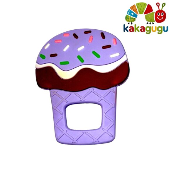 KAKAGUGU Soft Silicone Ice-Cream Shaped Teether and Soother for Babies 3+ Months – BPA-Free, Non-Toxic, Safe, and Sensory Stimulating