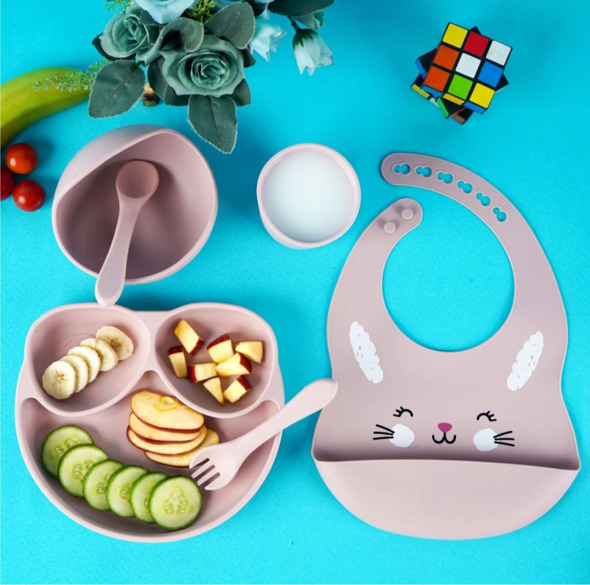 Feeding set : Pack of 6 (Blush Pink)