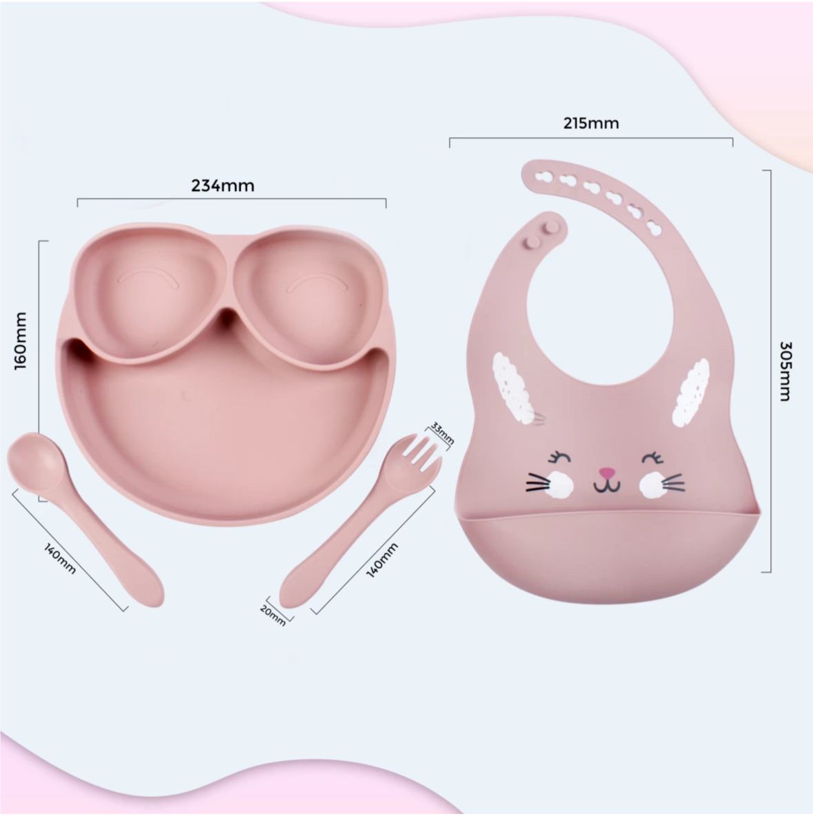 Feeding set : Pack of 6 (Blush Pink) - Image 2