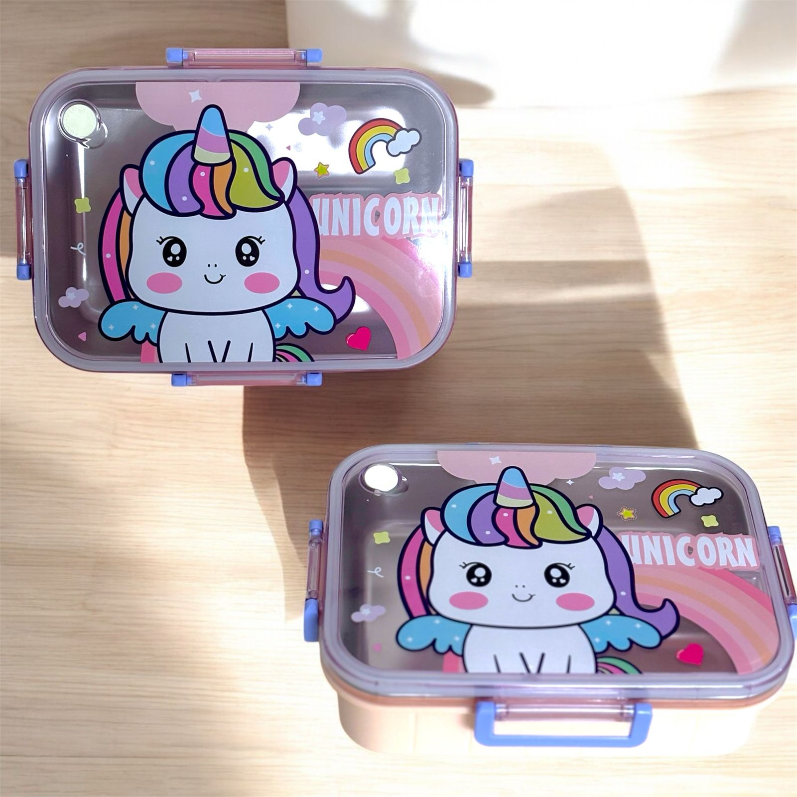 Unicorn-Themed 750 ml Kids Lunch Box with Insulated Compartment for School, Travel, and Snacks - Image 3