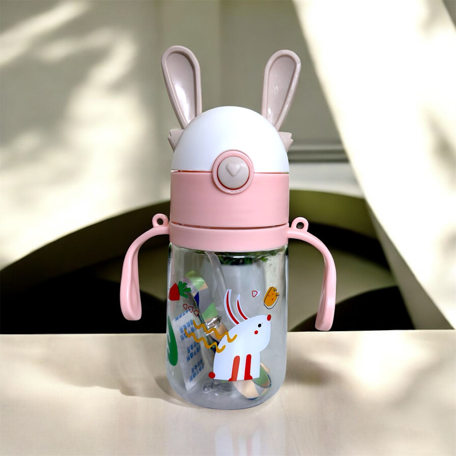 Bunny Sipper 350 ml Cute Animal-Themed Kids Water Bottle with Spill-Proof Lid and Easy Carry Design