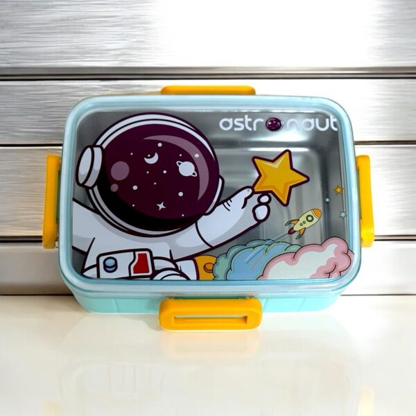 Space-Themed 600 ml Kids Lunch Box with Insulated Compartments – Durable, Leak-Proof, Fun Design for School and Travel